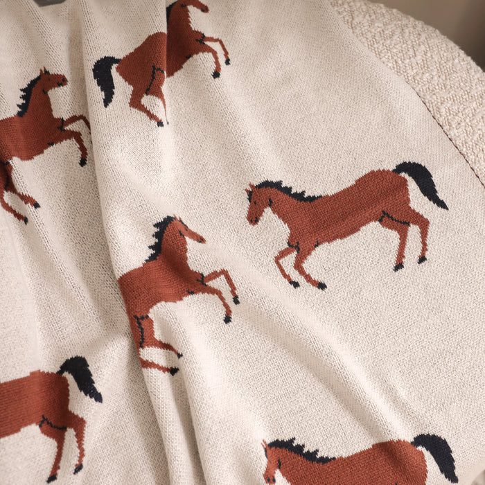 Horse Sweater knit Blanket