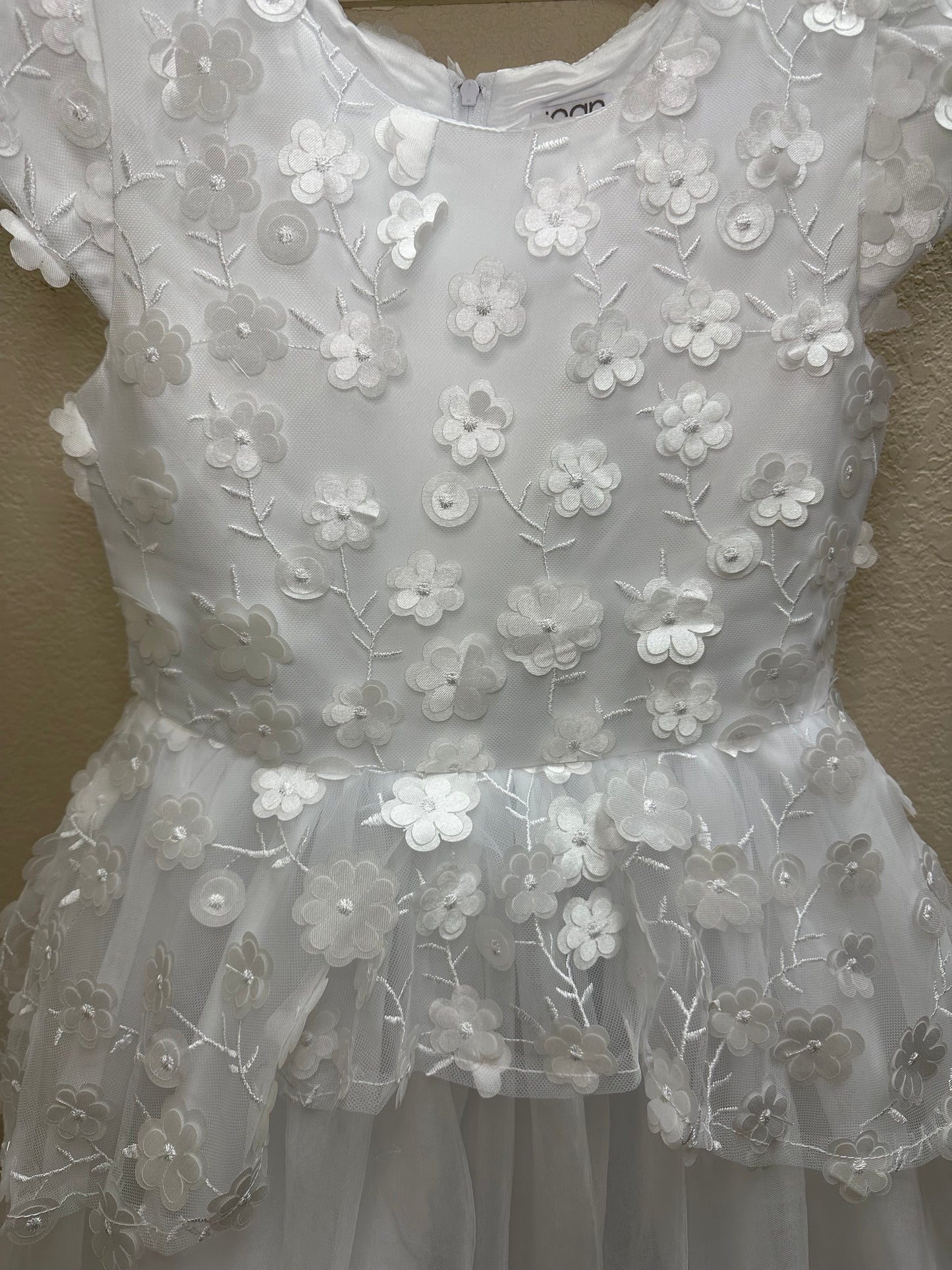 82501 Cap Sleeve Dimensional Flower Dress