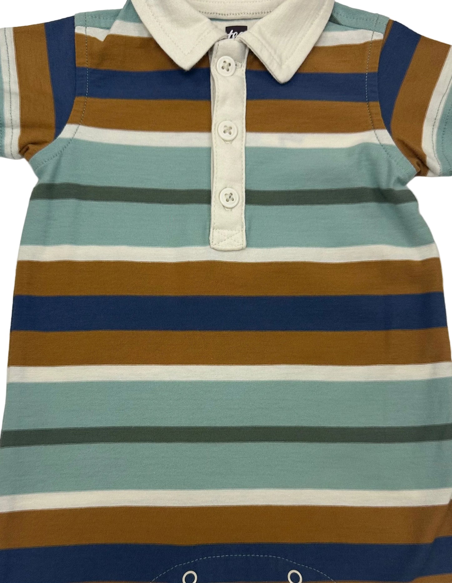 Striped Baby Boy Polo Romper