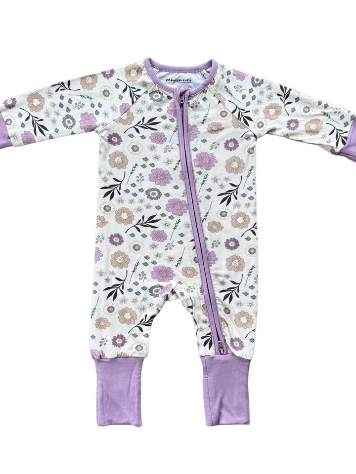 L/S Zip Romper Winter Floral