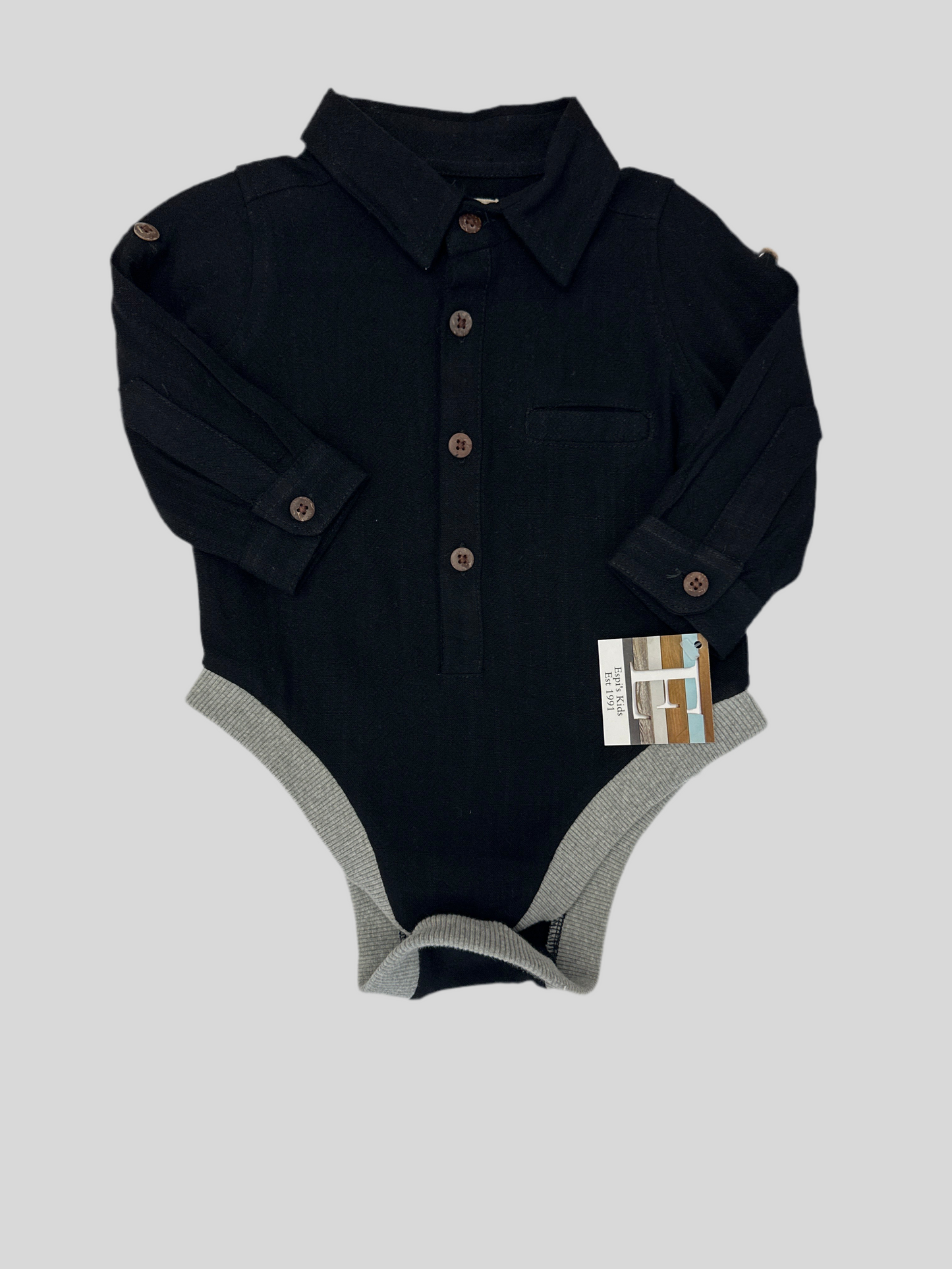 Black Jasper Woven Onesie