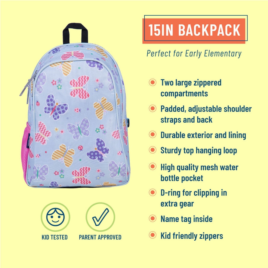 Butterfly Garden 15 Inch Backpack