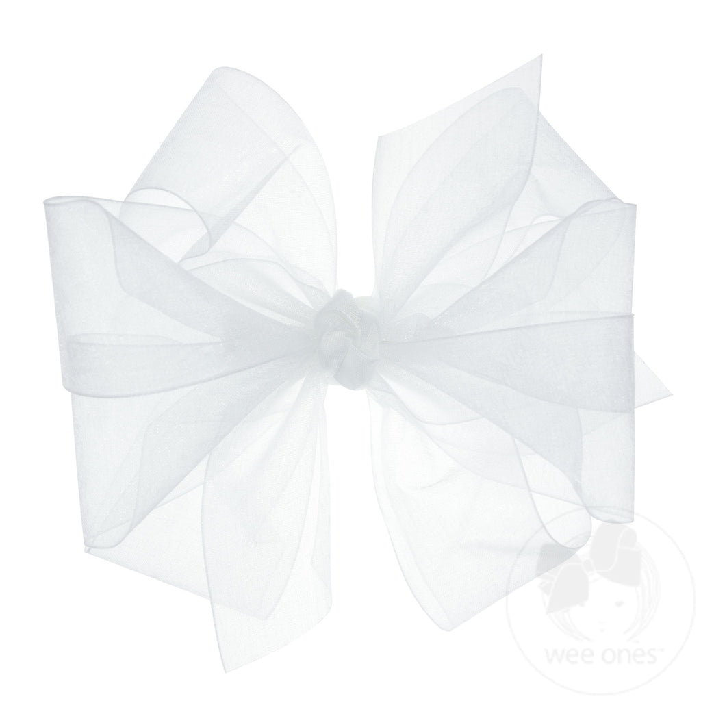 WHT MED Organza Bow