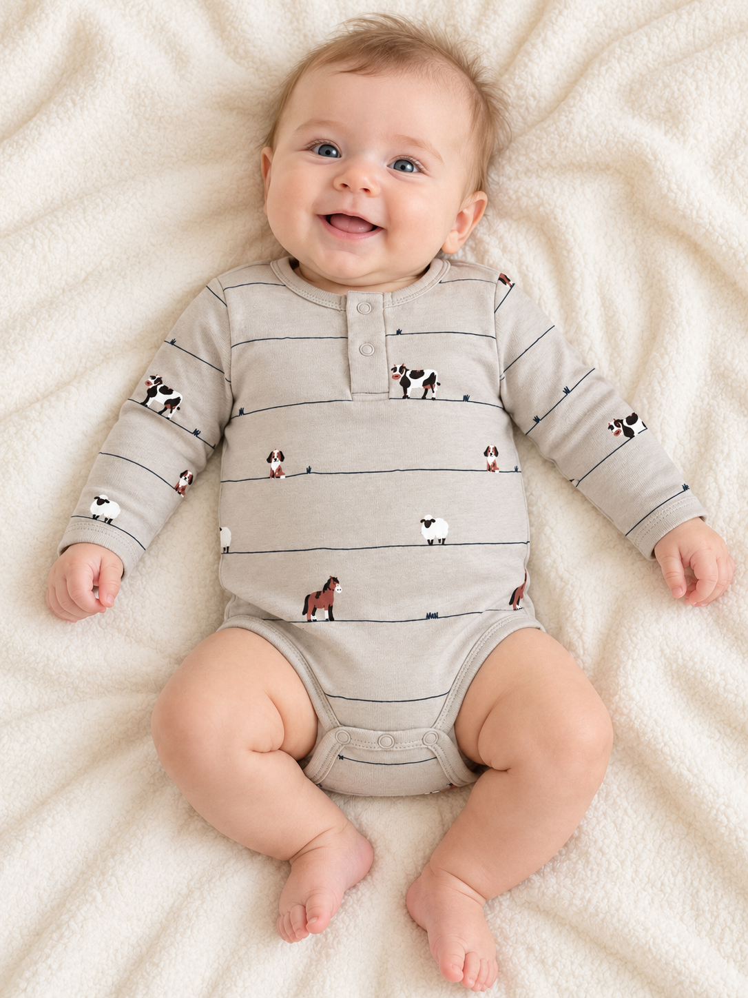 Feather Gray L/S Farm Bodysuit