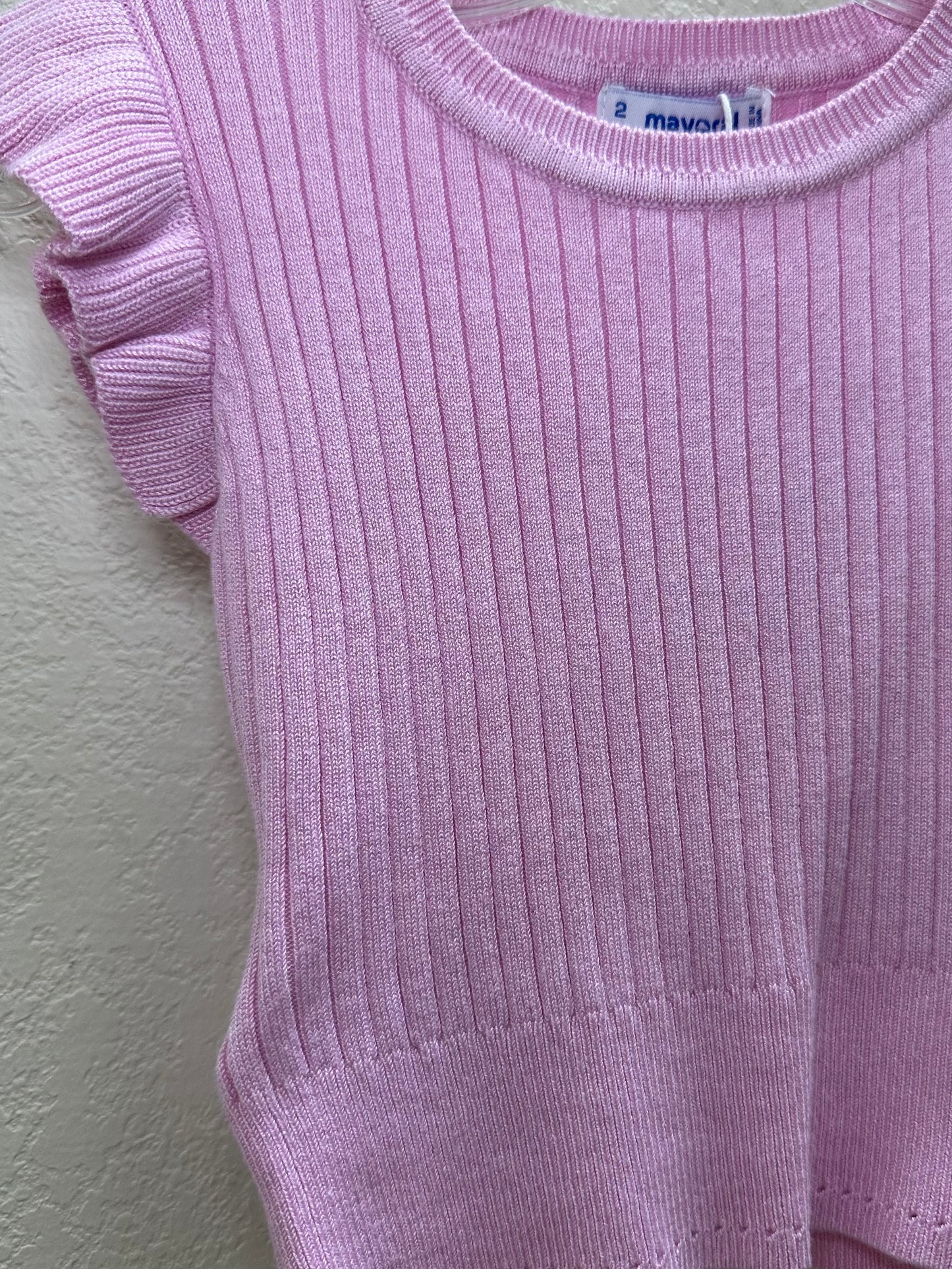 3024 Pink Ribbed Top