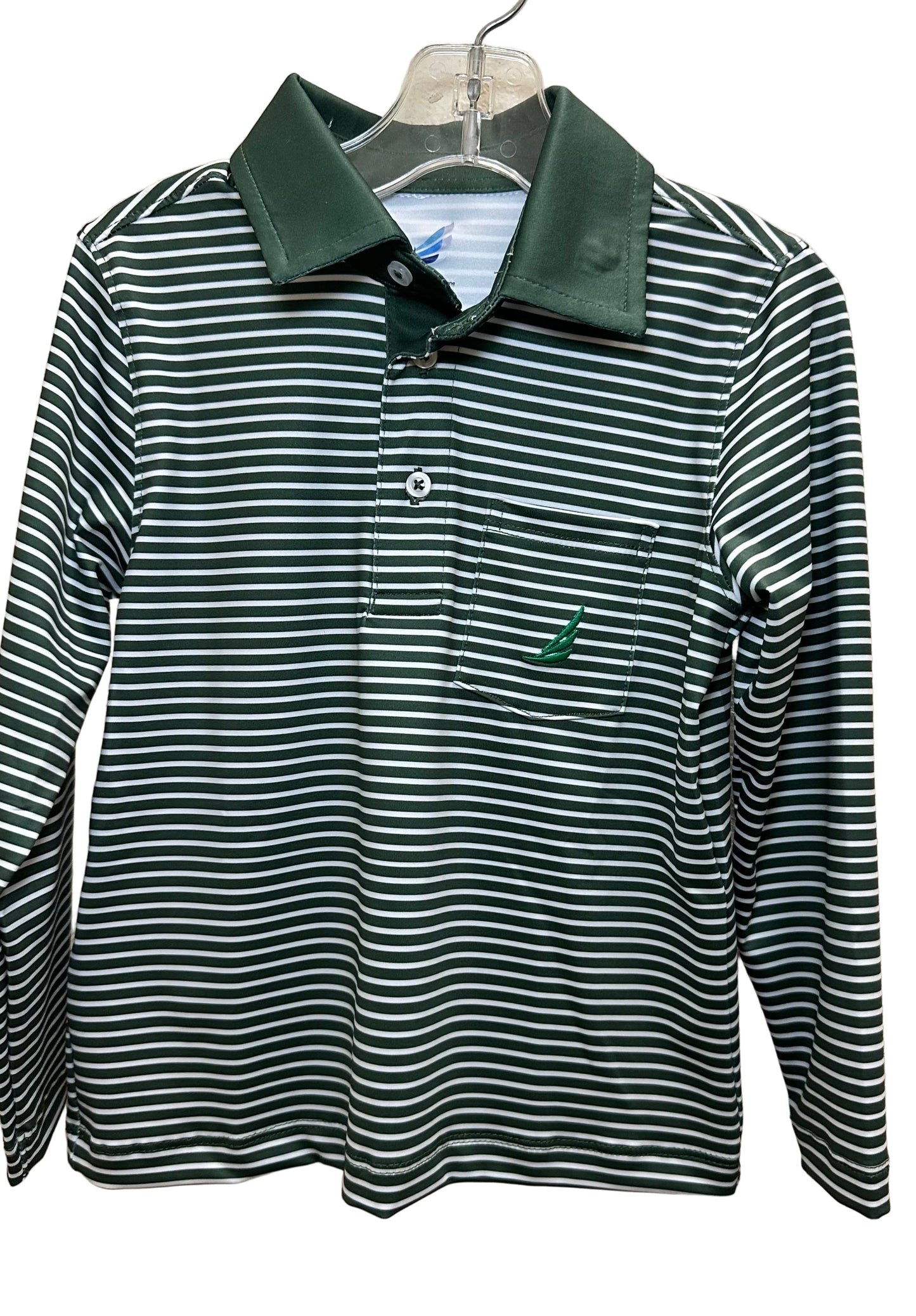 Brooks Green Stripe Polo