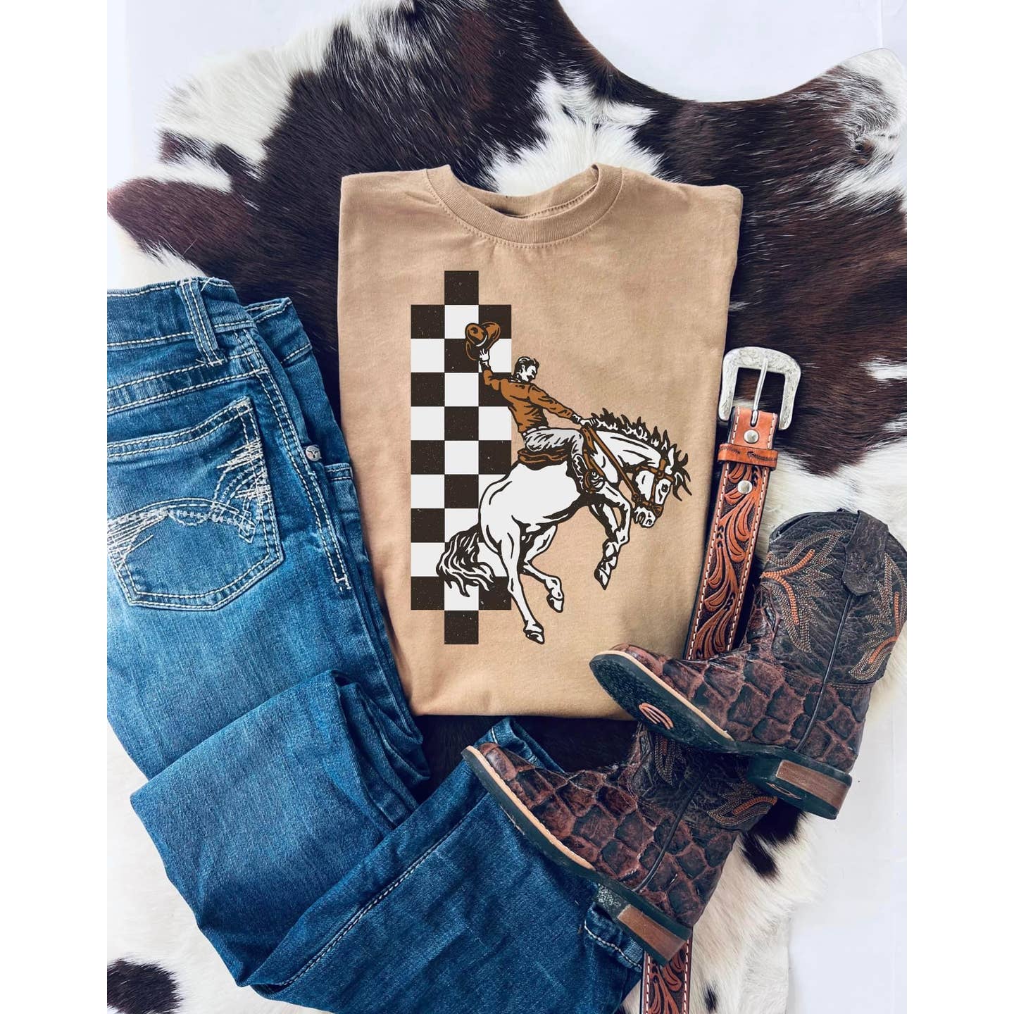 Checkered Cowboy T-Shirt