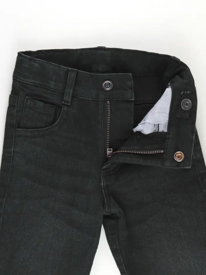 Black Wash Straight Jeans