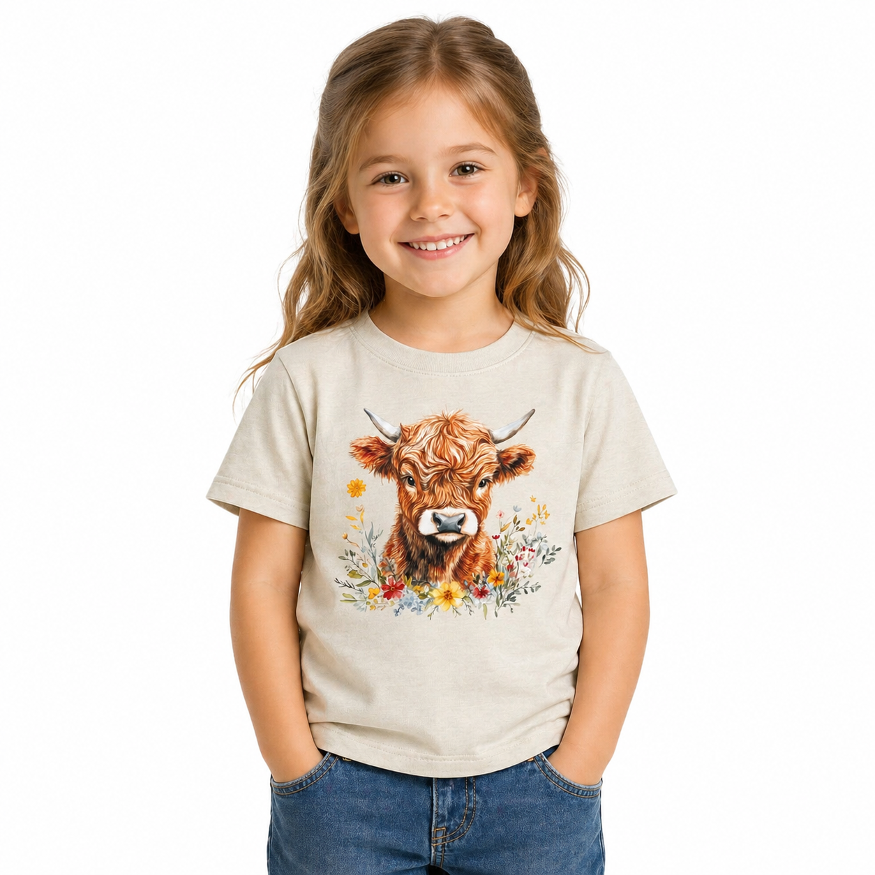 Highlander Cow on Cream T-Shirt