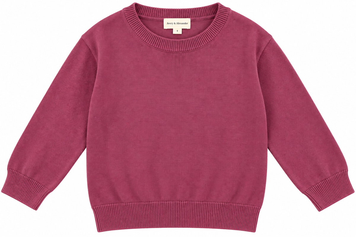 Girls Winter Mauve Crew Neck Sweater