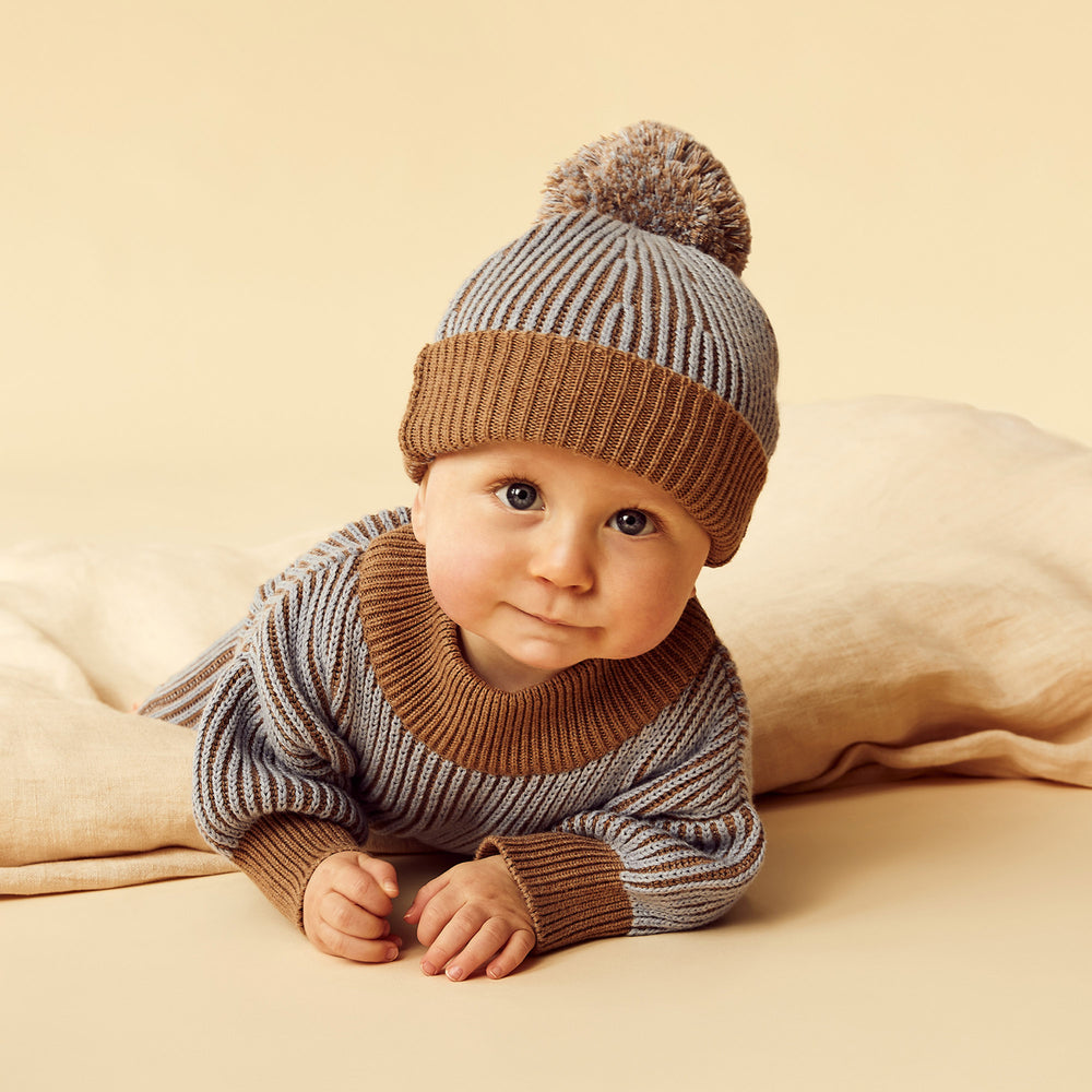 Coco Blue Speckle Knitted Sweater