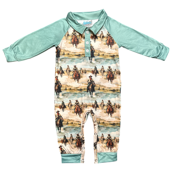 Sunrise Cowboy Long-sleeved Romper