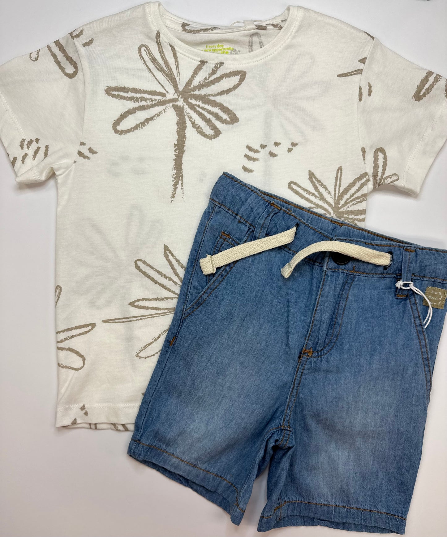 Light Denim Short W/Drawstring