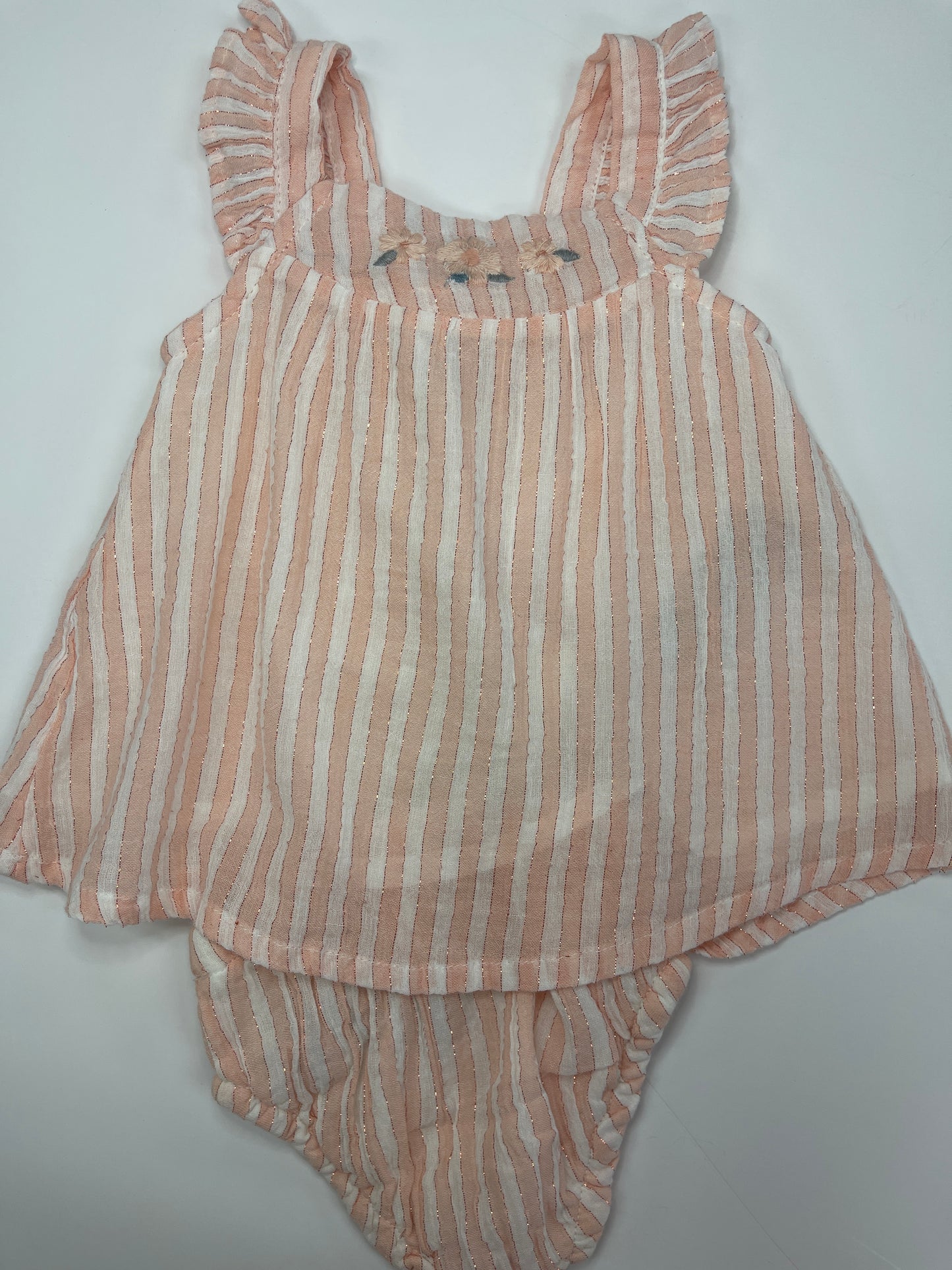 Light Pink Stripe Dress W/Boomers