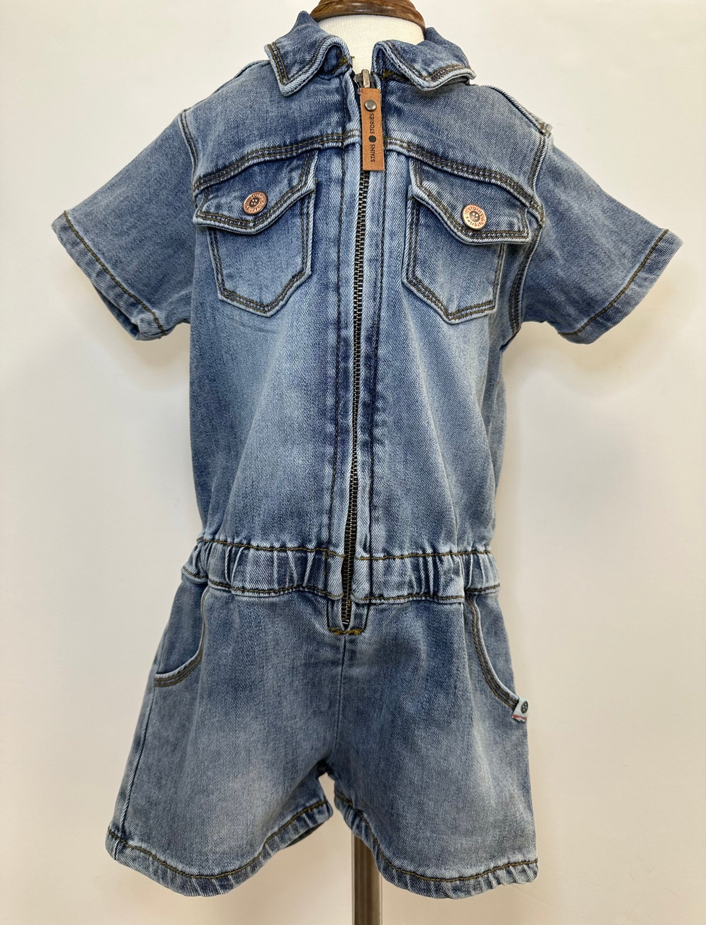 Girls Denim Jumpsuit