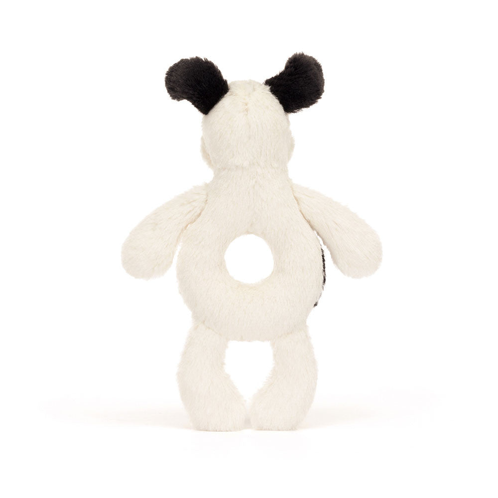 Bashful Black/Cream Puppy Rattle