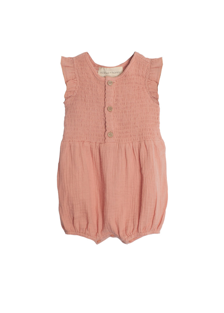 Sweet Rasberry Romper W/Buttons