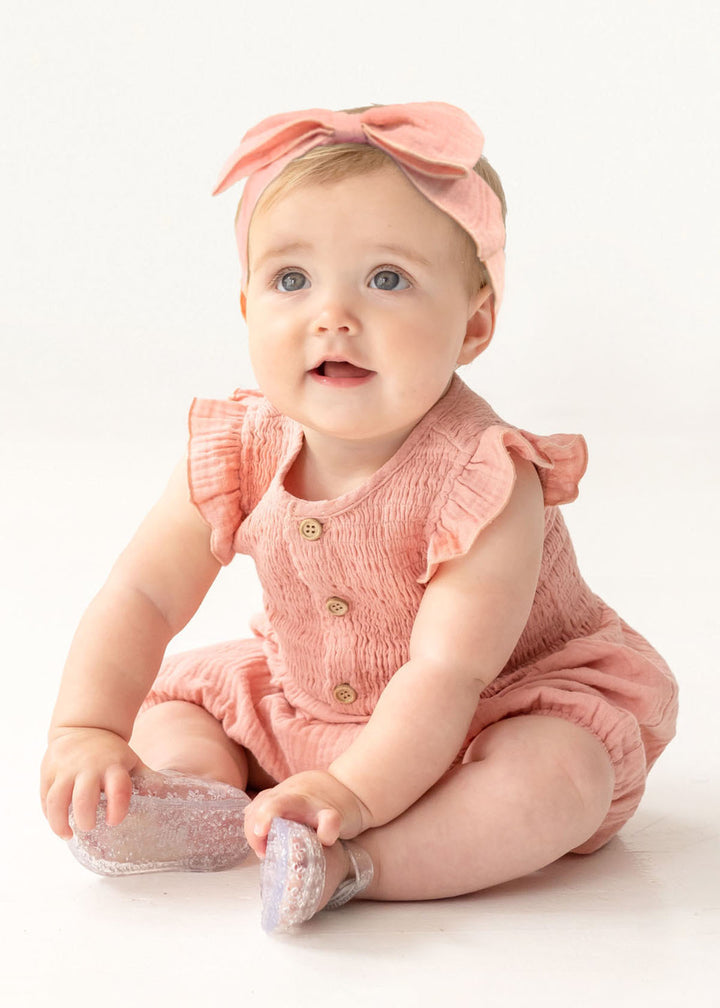 Sweet Rasberry Romper W/Buttons