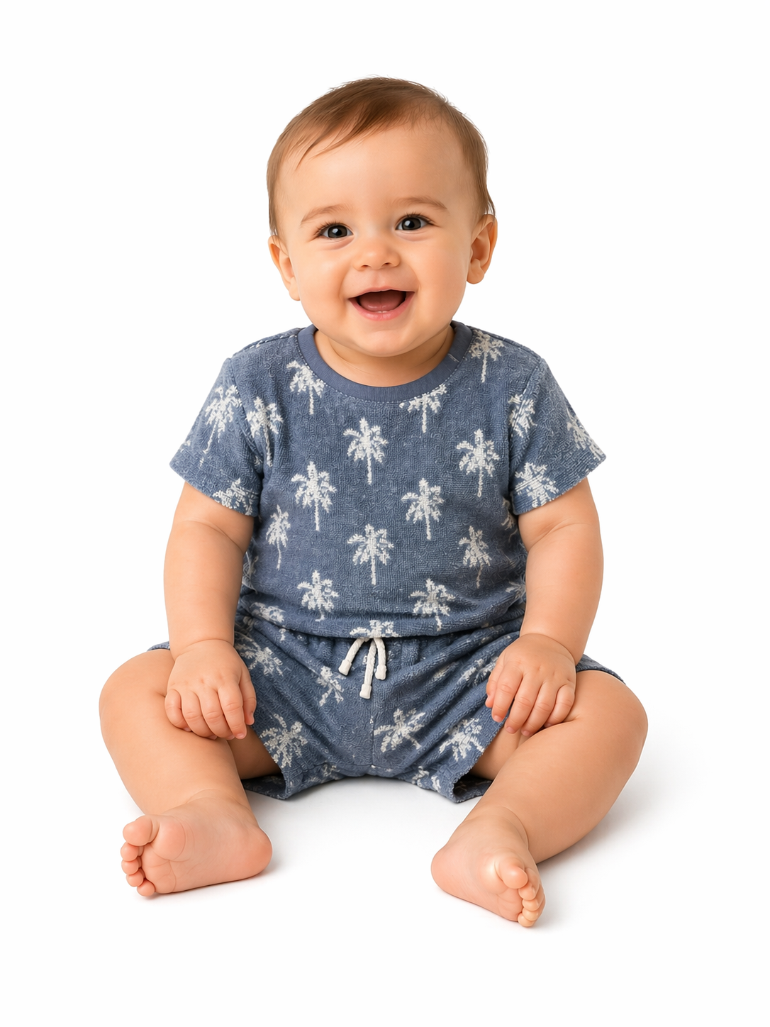 Light Blue Palm Print Set
