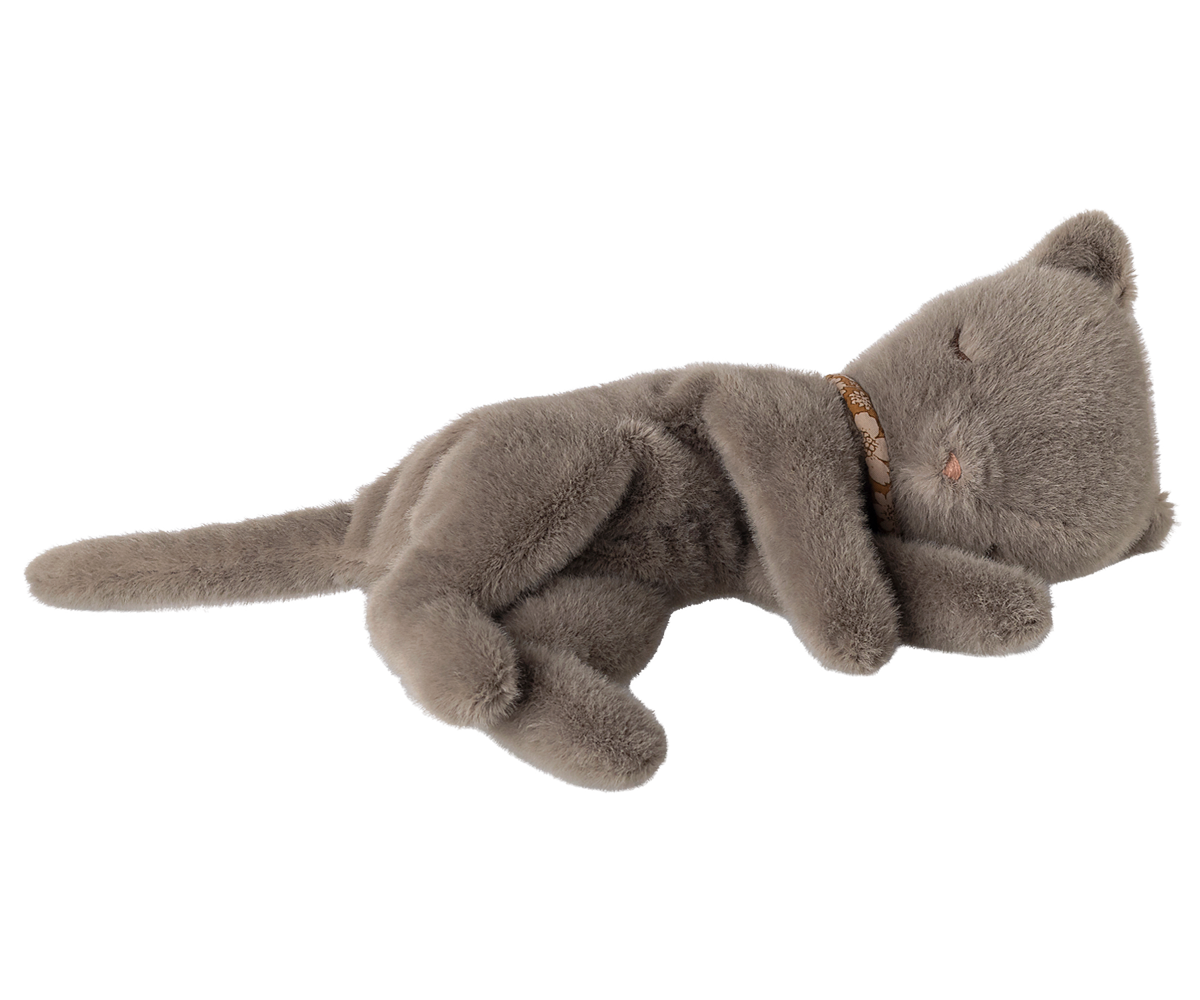 Sleeping Kitten Plush Small Grey