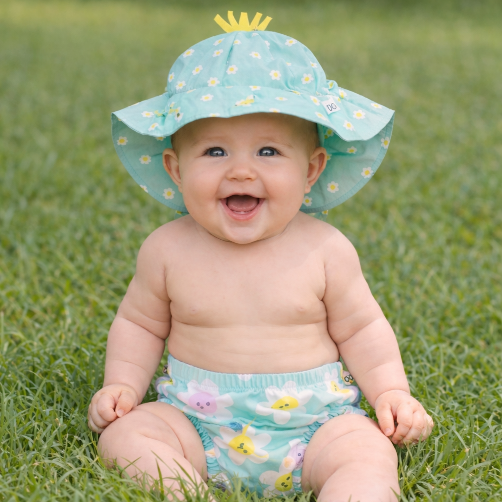 Daisy Swim Diaper and Sunhat Set