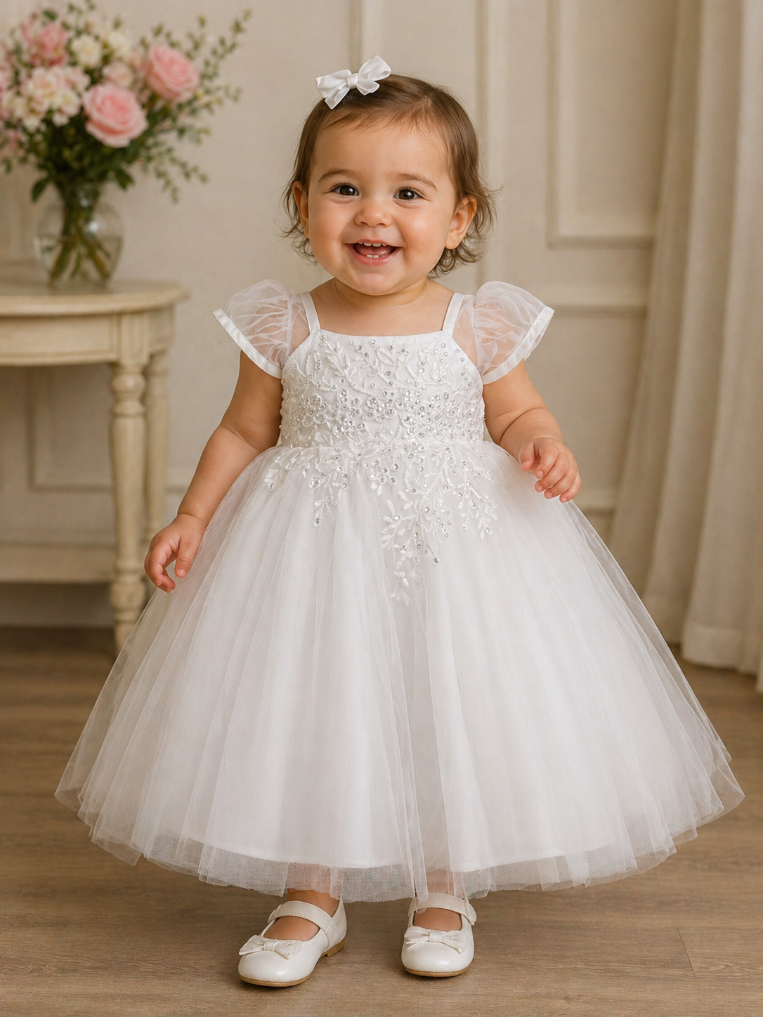 5858 Floral Embroidered Dress