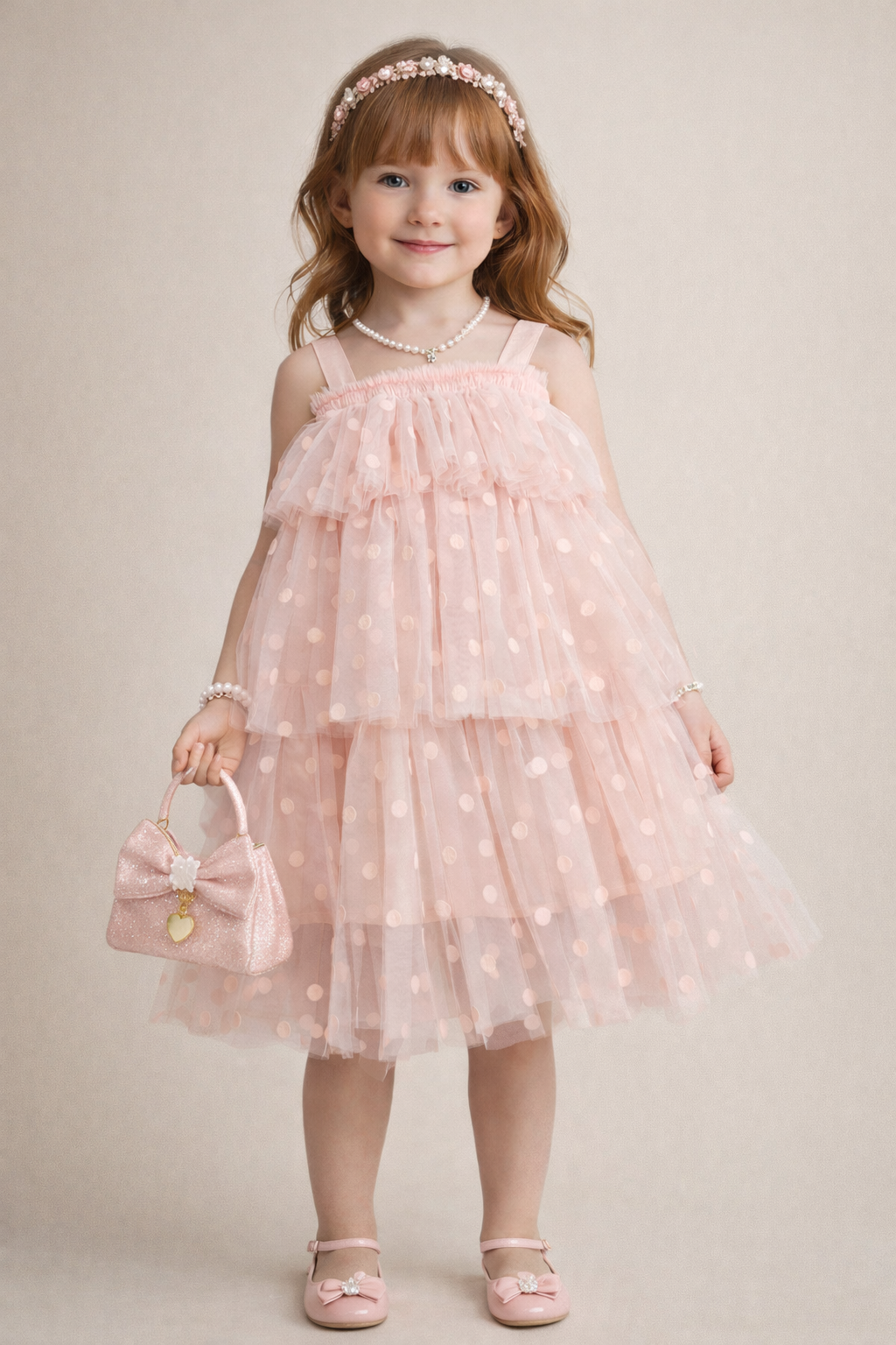 Pink Dot 3 Tiered Dress