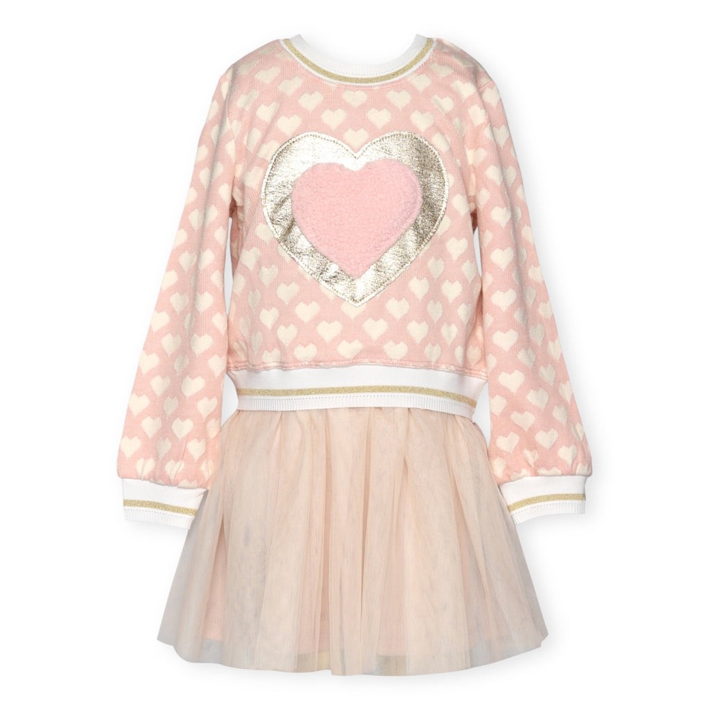 Twofer Dress with Faux Heart