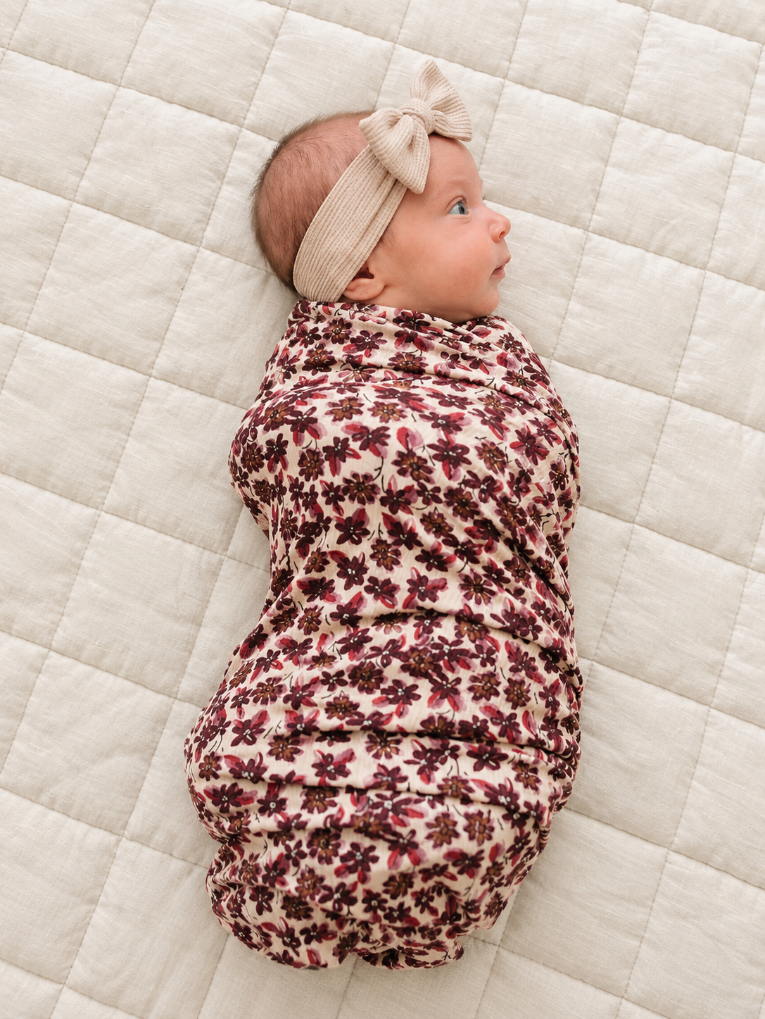 Antique Floral Ribbed Stretch Swaddle