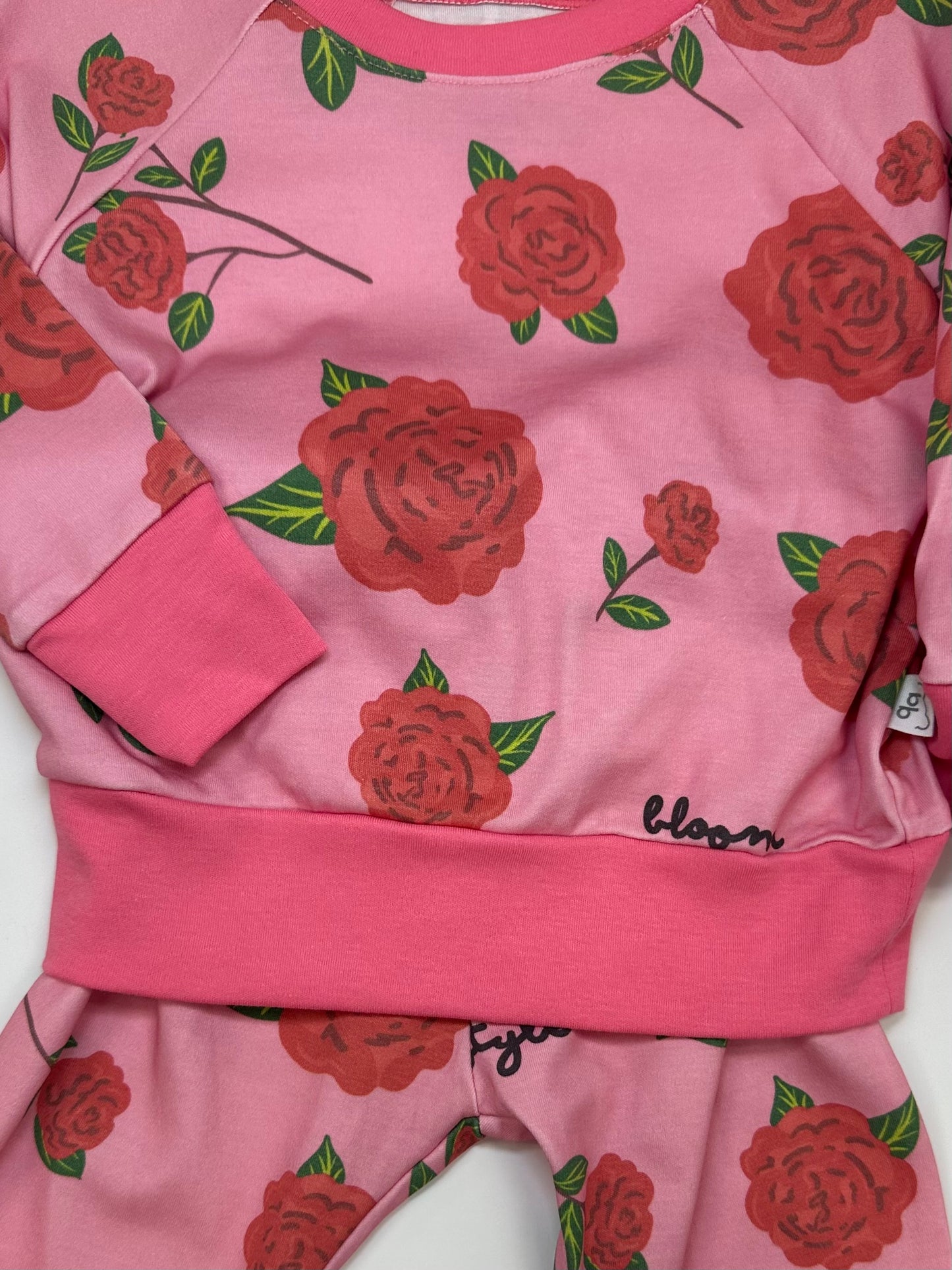 Allover Rose Print Jogger Set
