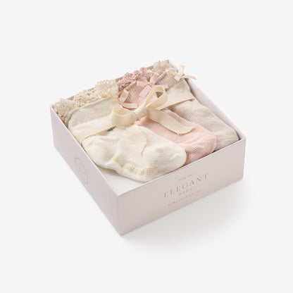 Pink/Rose Floral Ankle Sock