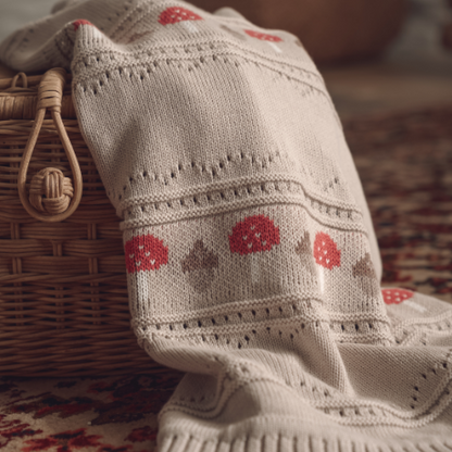 Mushroom Knit Blanket