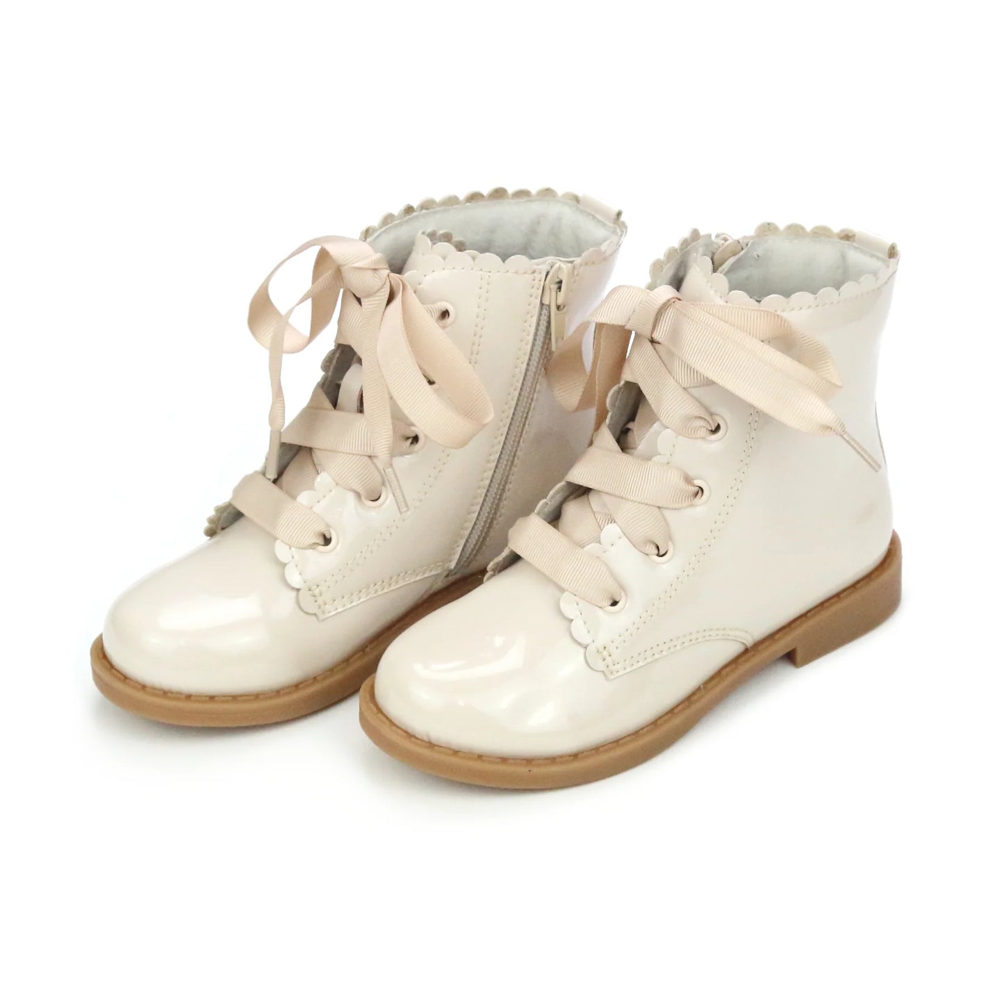 F-738 Josephine Cream Scalloped Boot