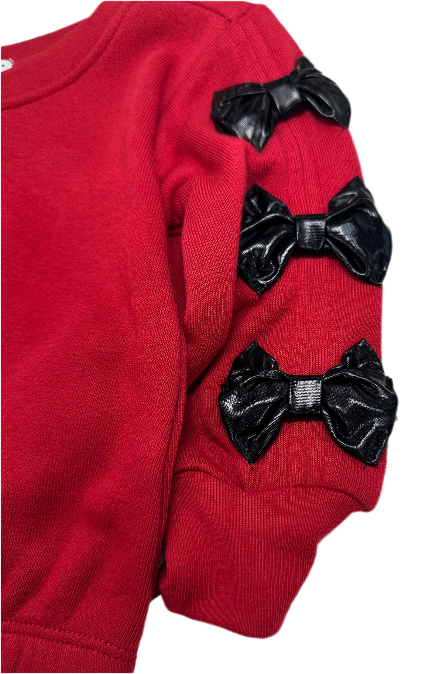 Shiny Bow Sweatshirt Set