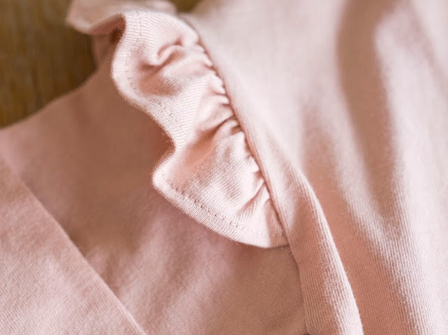 Heart Pocket Overall Dress W/ Ruffle Top