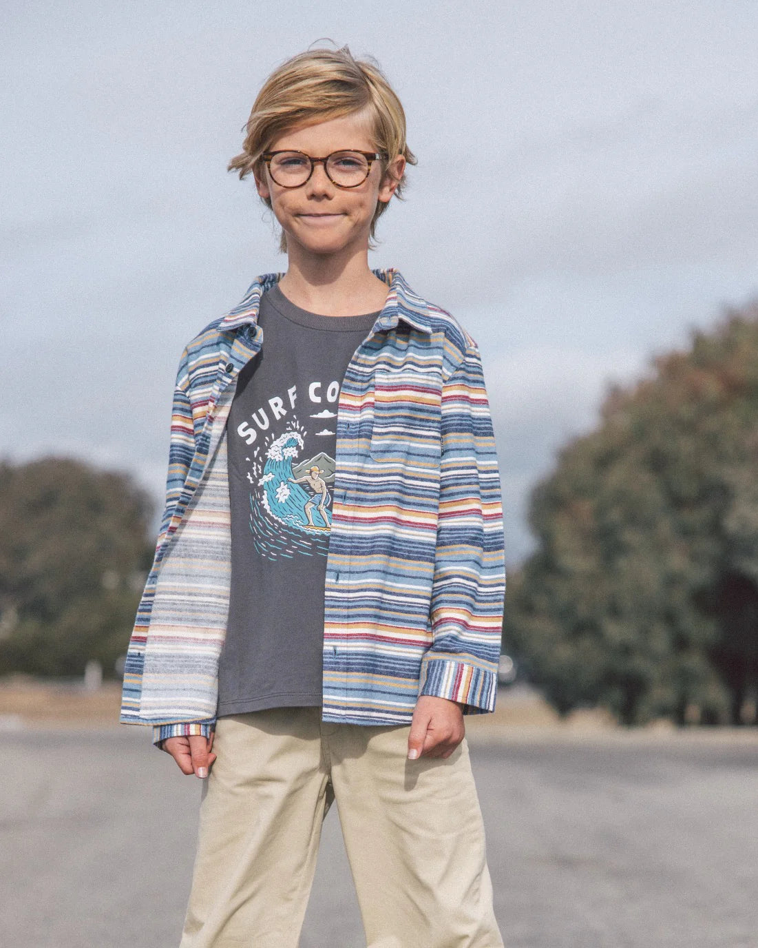 Multi Sundown Stripe Flannel