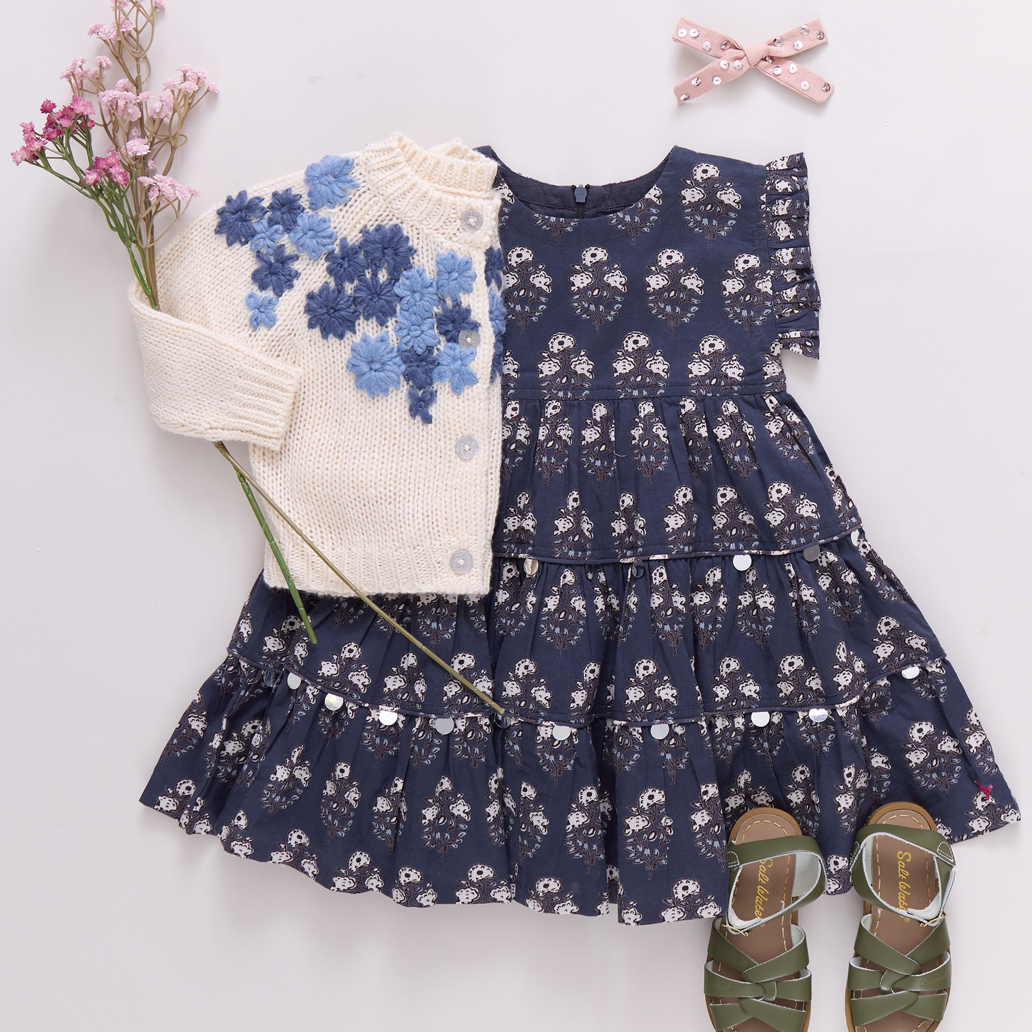 Navy Strawflower Peachy Dress