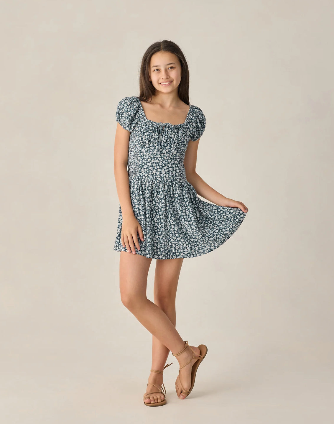 Teen Alex Dress Navy Floral
