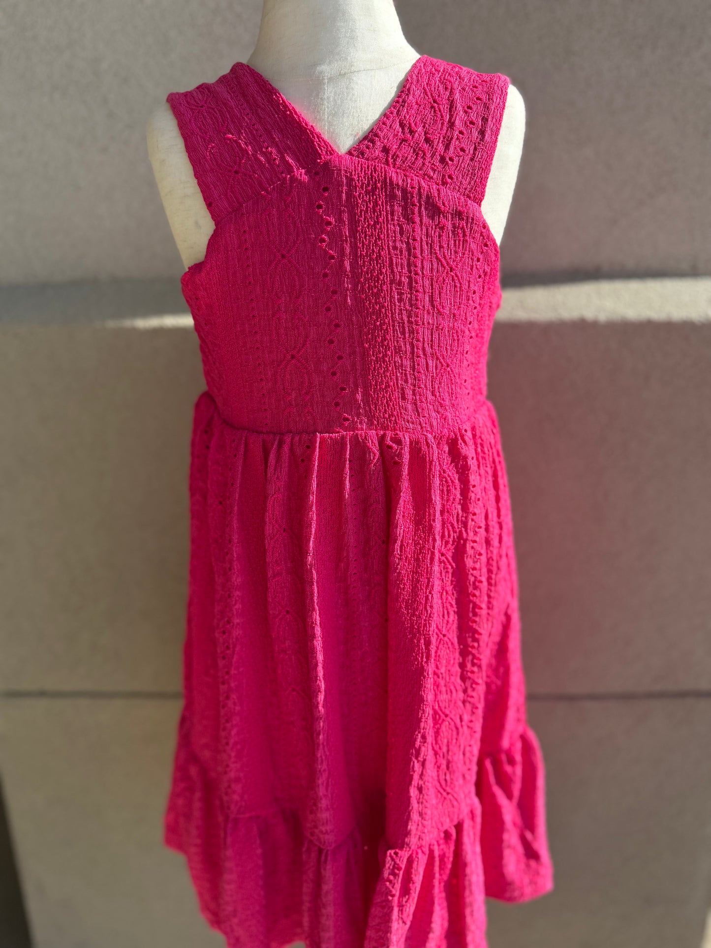 3962 Hot Pink Lace Dress