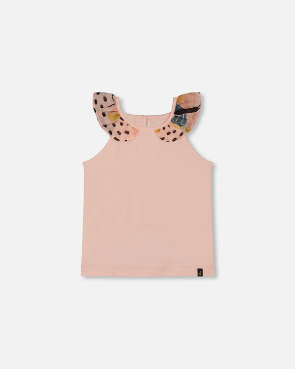 Seashell Pink Frill Tank Top