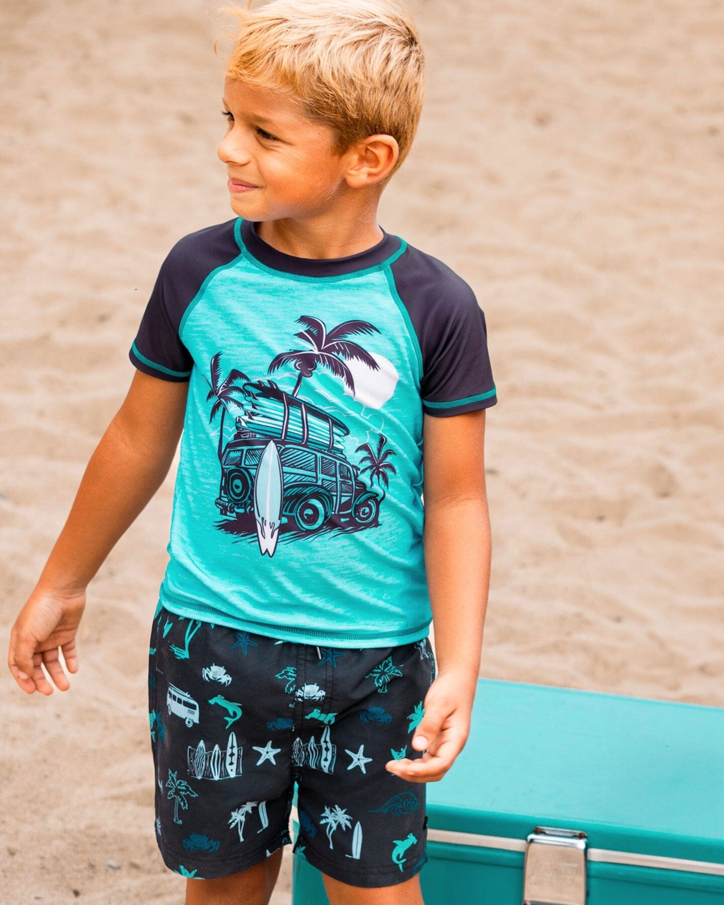 Printed Beach Swim Trunks