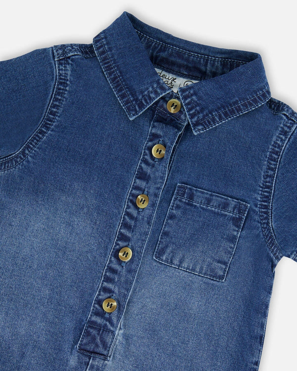 Navy Boy Denim Romper