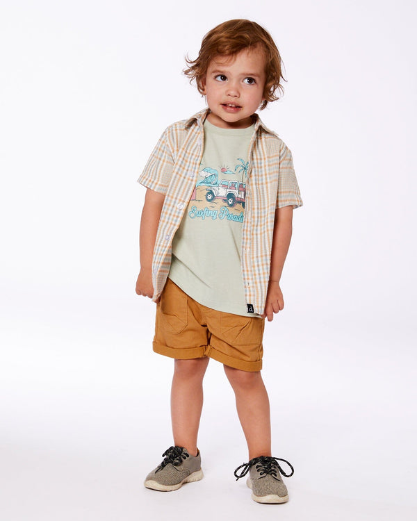 Plaid Sand and Blue Shirt