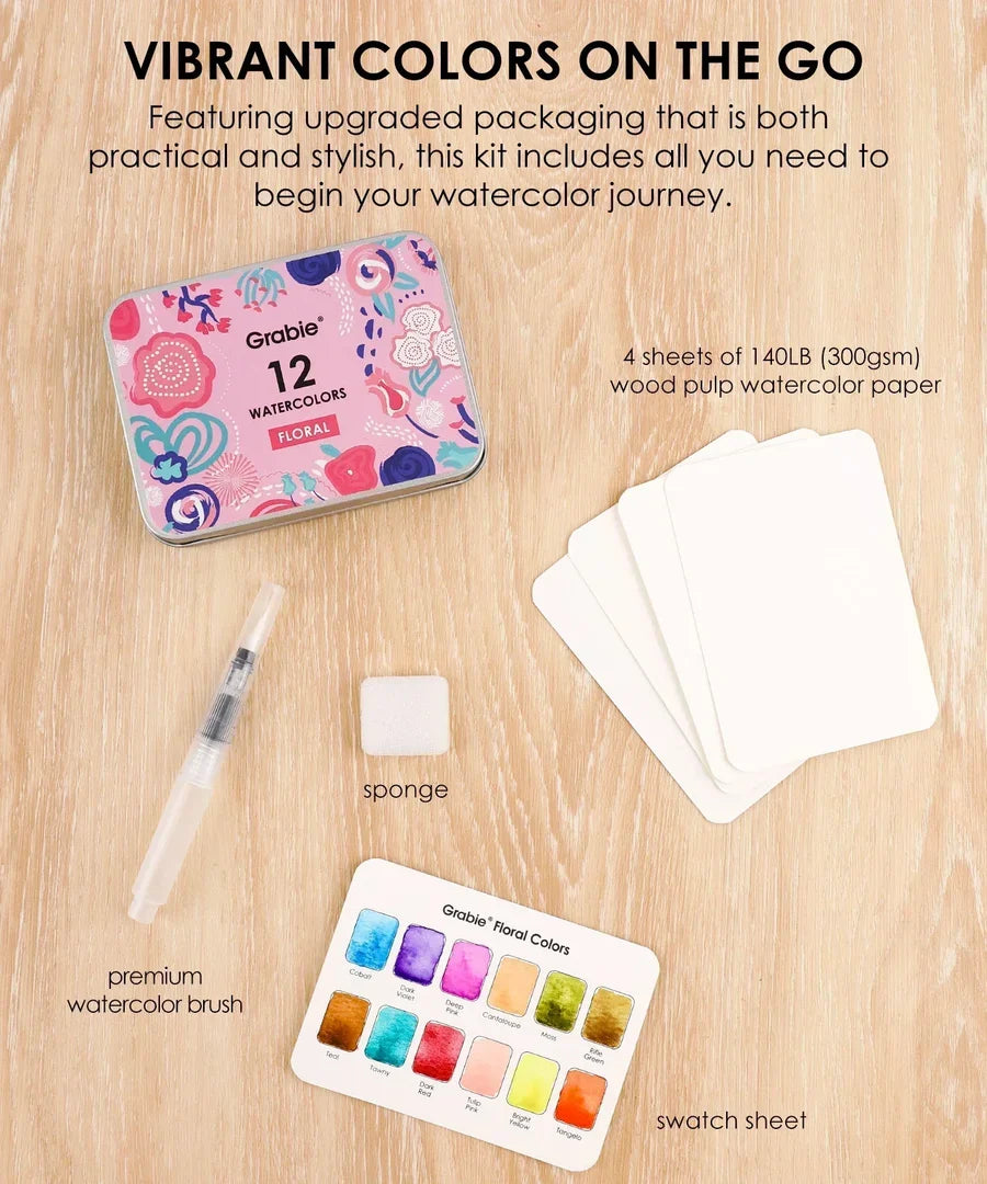 Watercolor Pocket Floral Colors