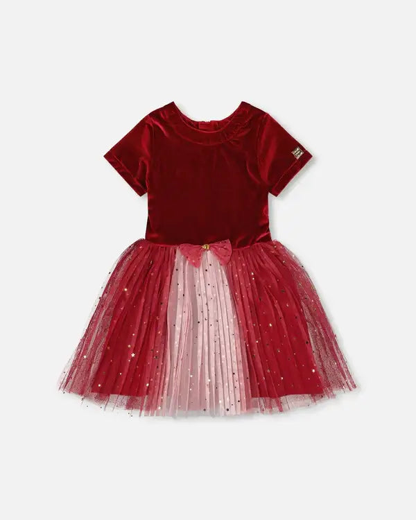 Jester Red Short Sleeve Party Dress