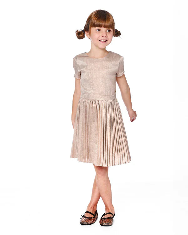 Nougat Pleated Dress