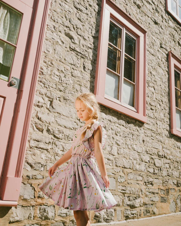 Pink Dress with Daisy and Florals