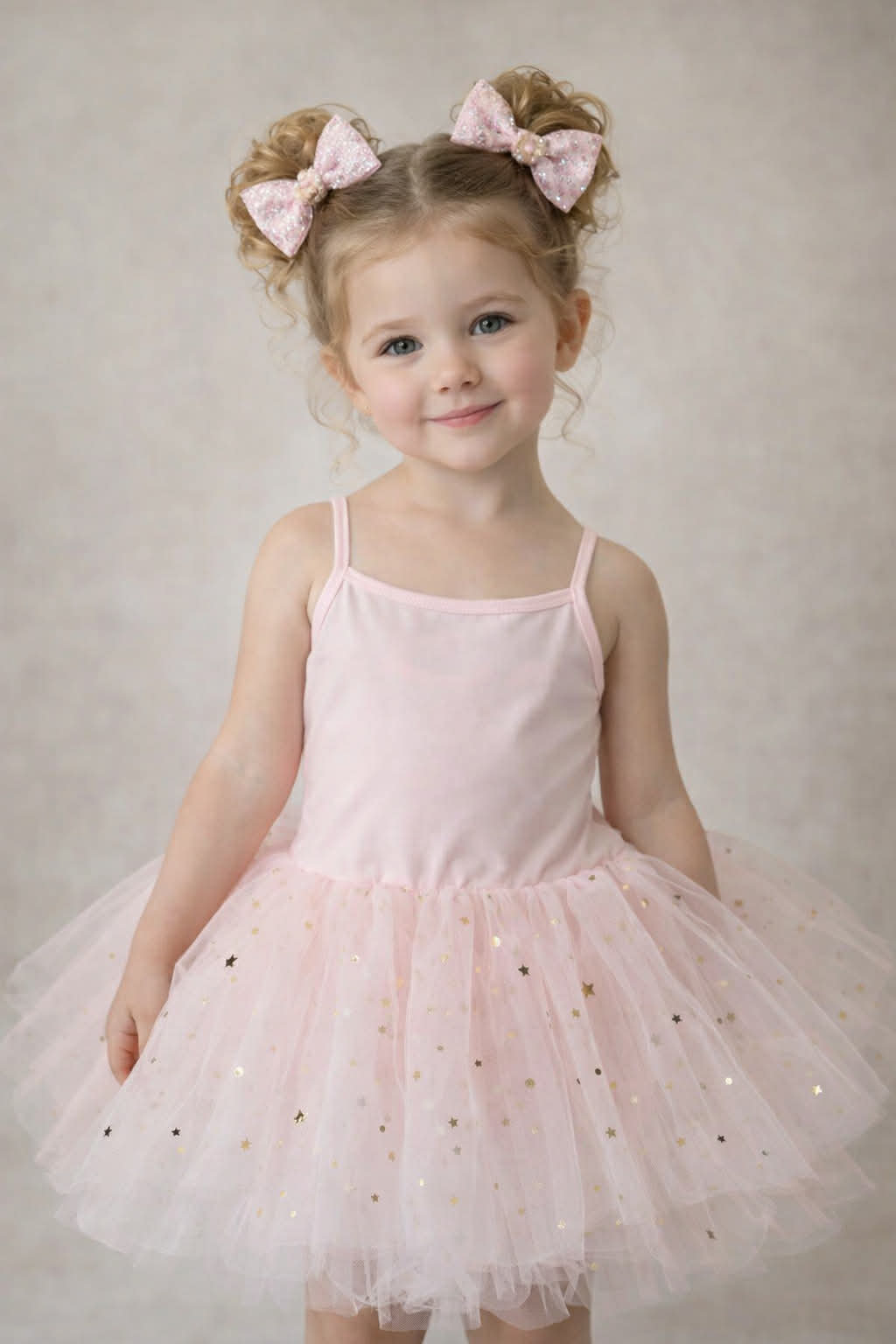 Pink Spaghetti Strap Star Leotard Tutu