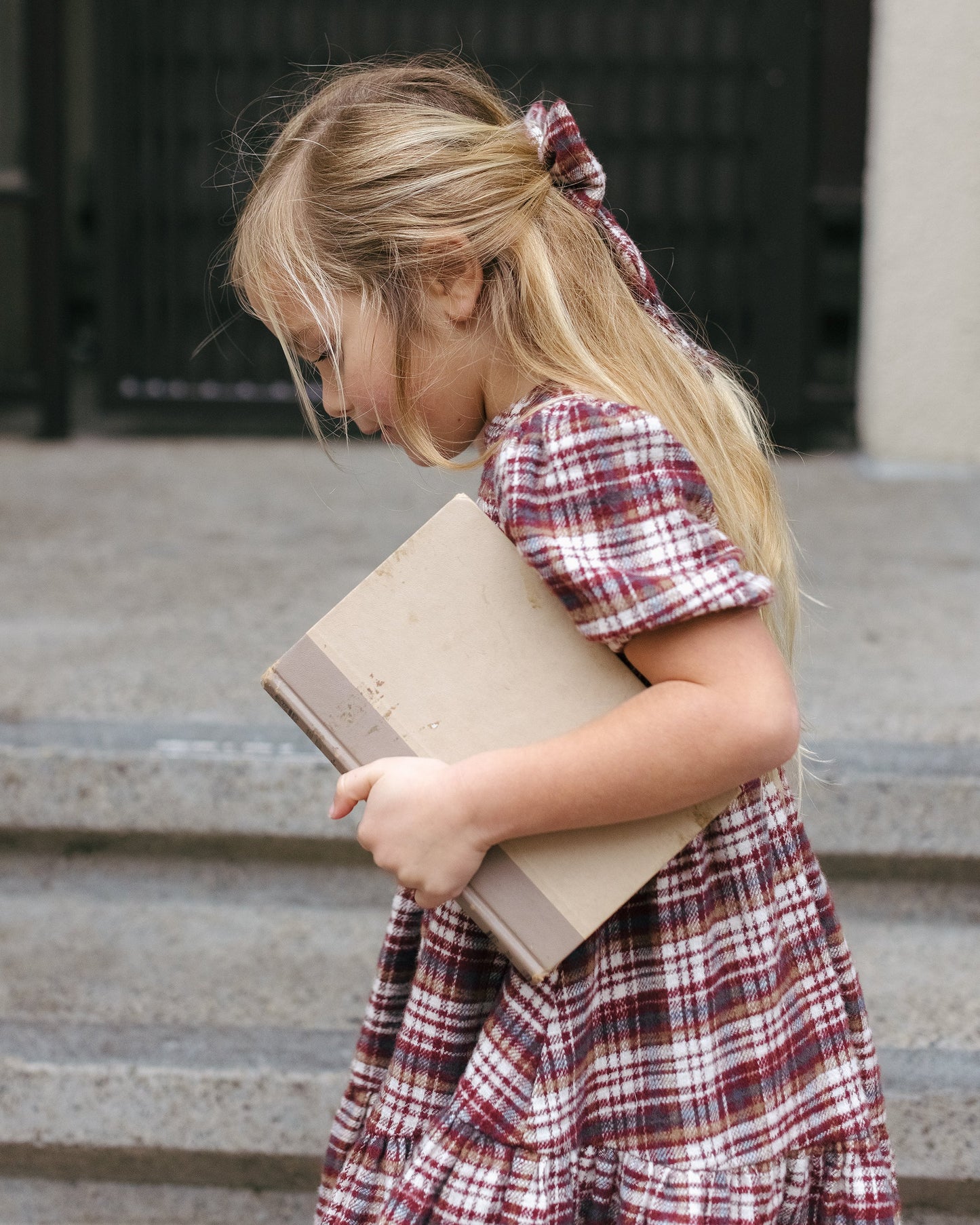 India Dress Burgundy Plaid
