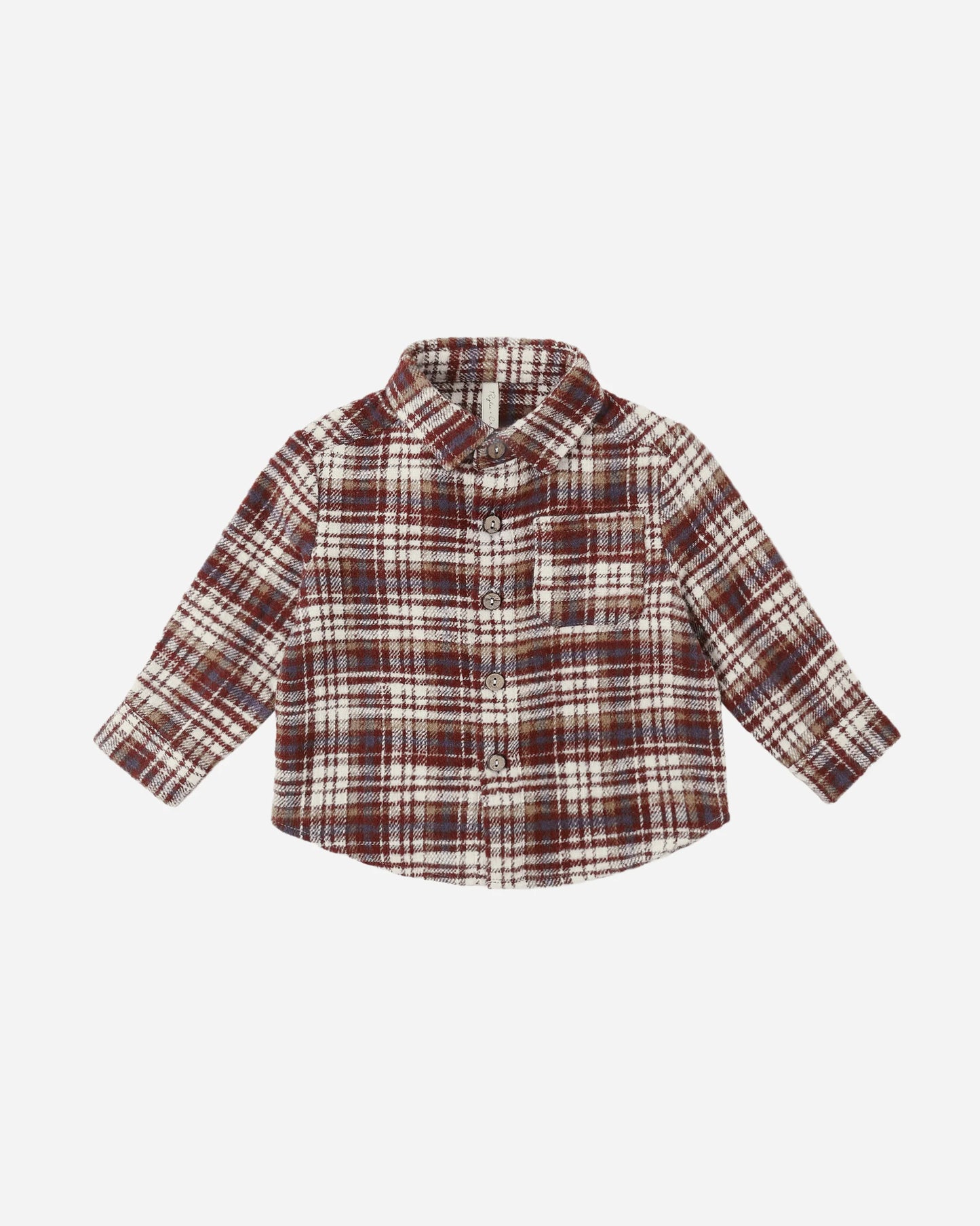 Collared LS Shirt Burgundy Plaid